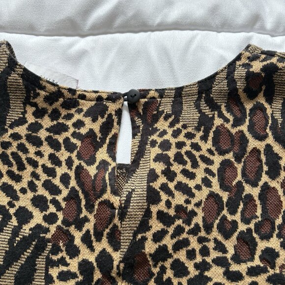 Vintage 80s 90s Animal Print Boho T Shirt Blouse Womens XL/2X Brown - Picture 7 of 7